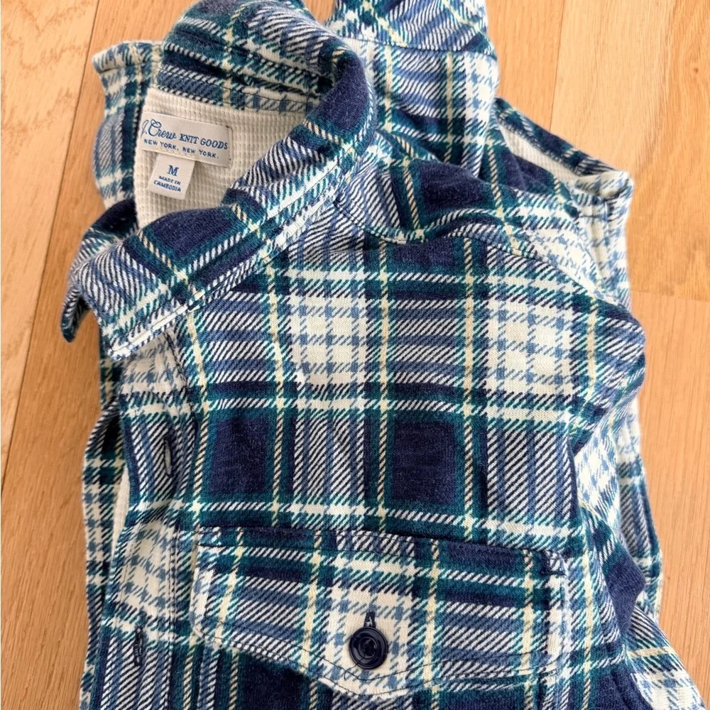 J. Crew Men’s Waffle-lined garment-dyed Harbor shirt in plaid sz M VGC - Picture 5 of 11